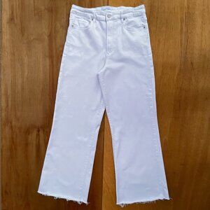 DEAR JOHN FIONA WIDE LEG ANKLE JEANS sz 32 Women’s Cut Off Hem High Rise STRETCH